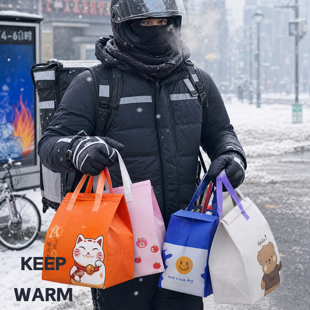 Wholesale Custom Printed Reusable Non Woven Insulated Bag Thermal Food Delivery Bag - 图片 3