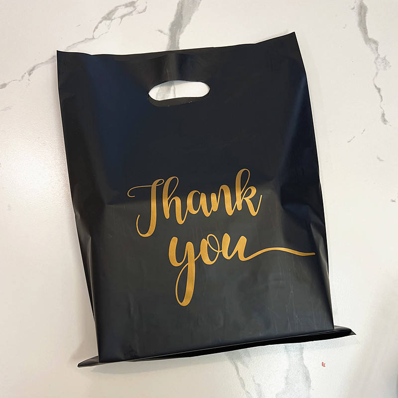 Custom Logo Cut Plastic Shopping Bags with Handles Soft Gravure Printed Packaging and Clothing Bag - custom packaging