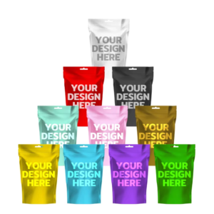 Custom Die Cut Mylar Bags 1G 3.5G Soft Touch Unique Special Candy Aluminum Plastic Gravure Printing for Chewing Gum Smell Proof