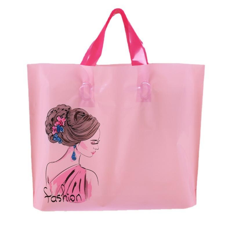 Custom Logo Cut Plastic Shopping Bags with Handles Soft Gravure Printed Packaging and Clothing Bag - custom packaging
