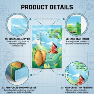 Matte Protein Powder Pouches with Zipper