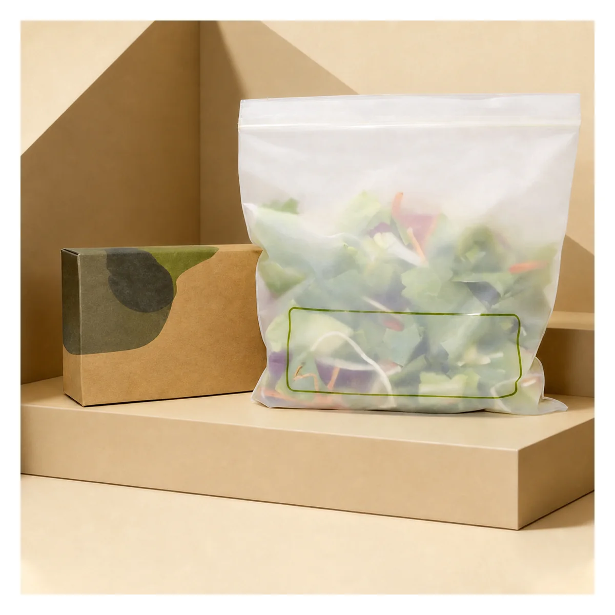 compostable resealable food storage zip bags