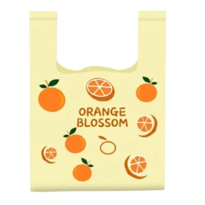 custom printed vest shopping bag for retail stores and takeout packaging