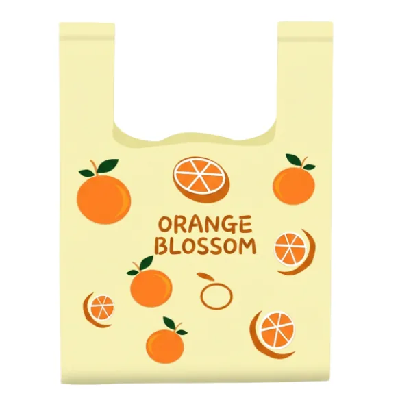 custom printed vest shopping bag for retail stores and takeout packaging