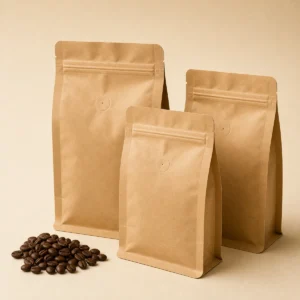 Kraft Paper Coffee Bags with Zipper