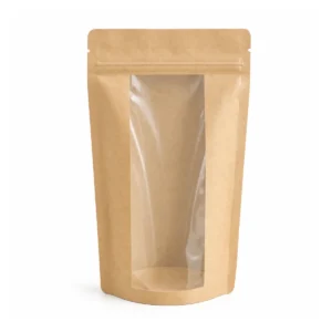 kraft paper window pouch for granola
