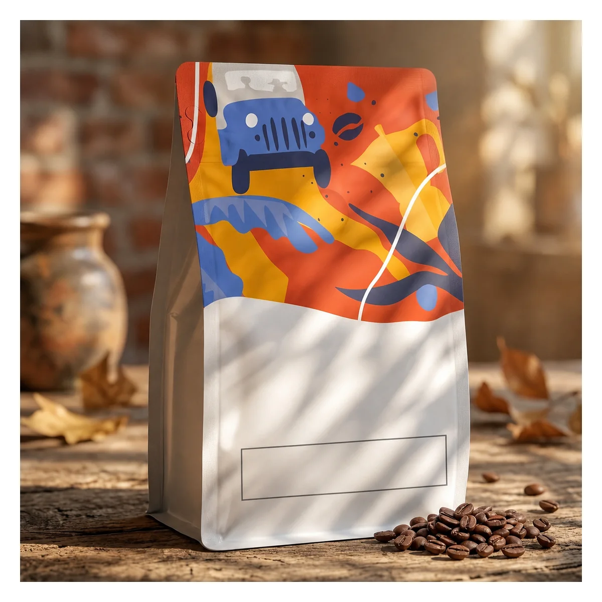 matte 1kg coffee packaging bag with degassing valve