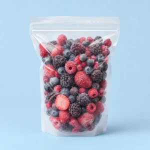 recyclable PE freezer zipper pouch with mixed berries