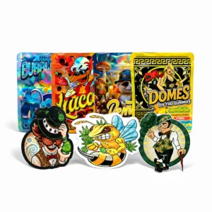Child-resistant colorful Mylar stand up bags for tobacco, cigar, candy and herbs packaging