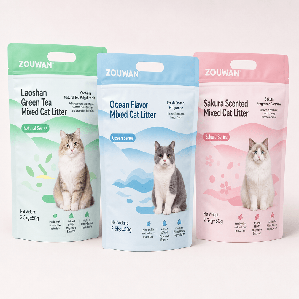 Compact Zipper Pouch for custom cat litter packaging