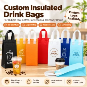 Custom insulated drink delivery bags with logo printing