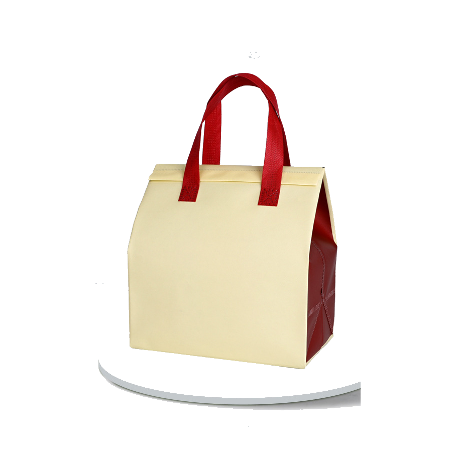 Cream Red insulated takeaway bag color option