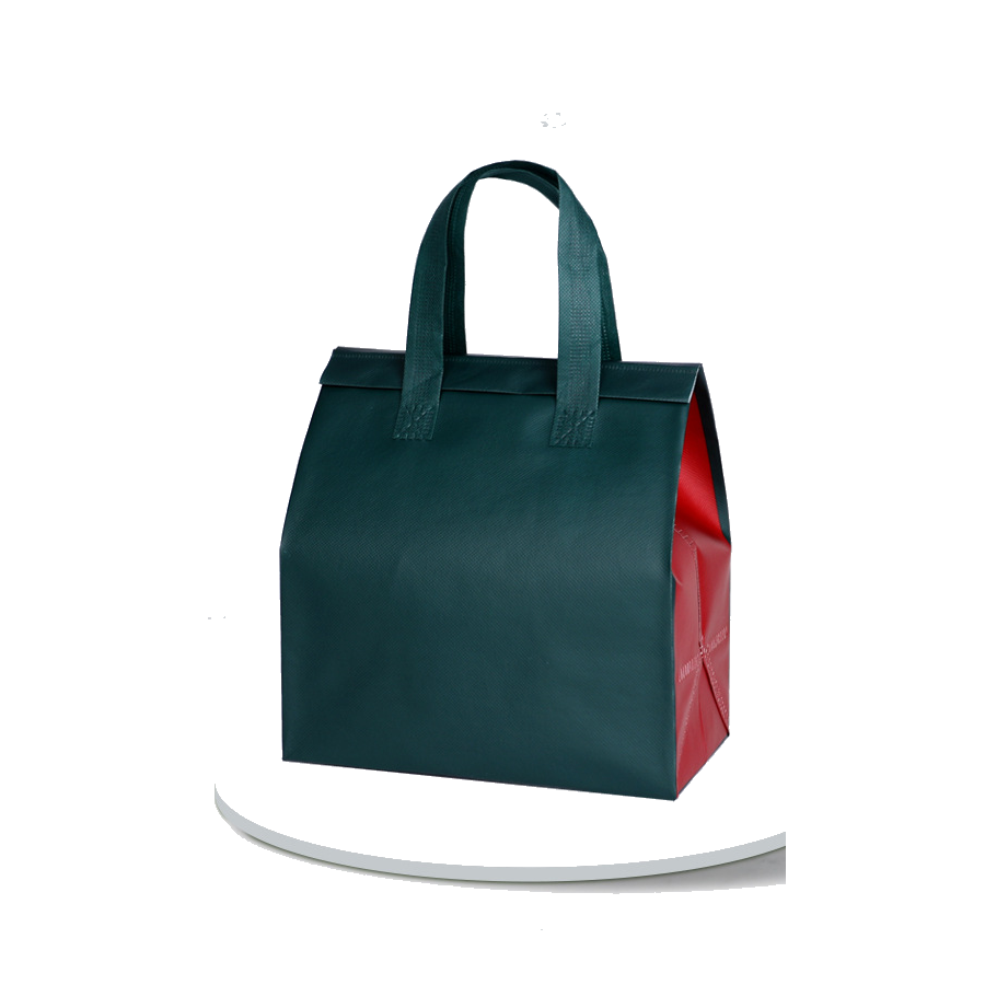 Dark Green Red insulated takeaway bag color option