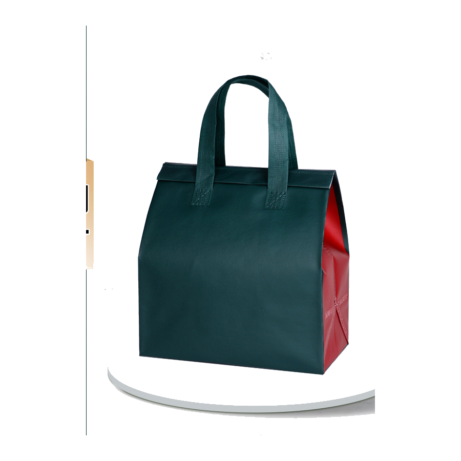 Dark Green Red insulated thermal bag color
