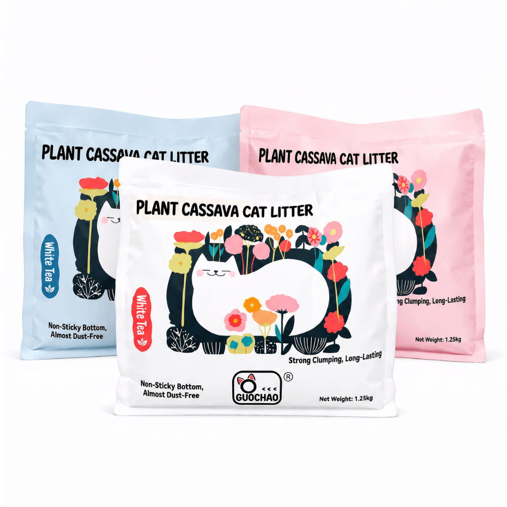 Block-Bottom Retail Bag for custom cat litter packaging