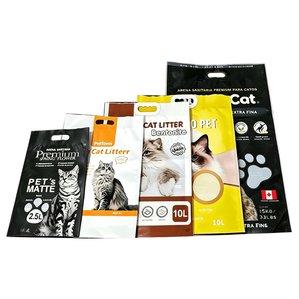 Three Side Seal Cat Litter Bags | Custom Pet Packaging Bags