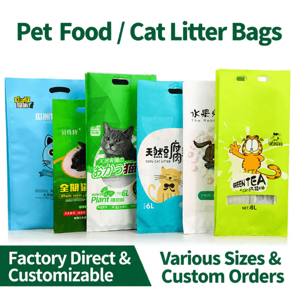 2.5kg Vacuum Cat Litter Bags with Handle | Custom Cat Litter Packaging