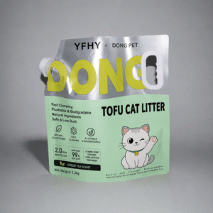 Custom Printed Plastic Bags for Tofu Cat Litter | Spout Stand Up Bags with Handle